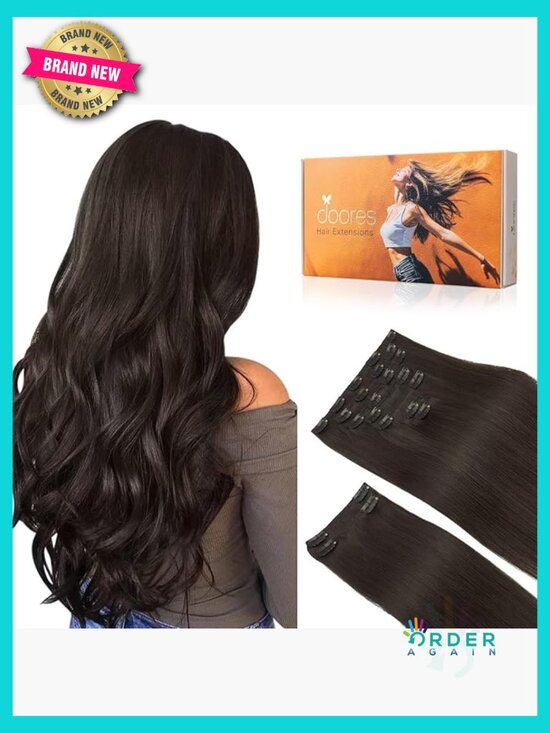150g 24 Inch Clip in Hair Extensions Thick Silky Straight Human Hair Remy 9pcs main image 4